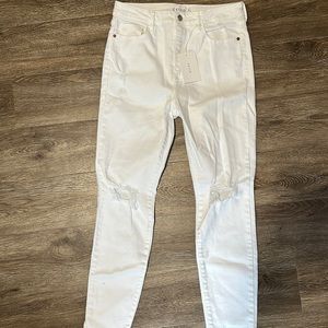 High Rise White Skinny Jeans